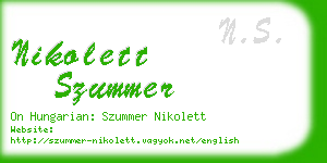 nikolett szummer business card